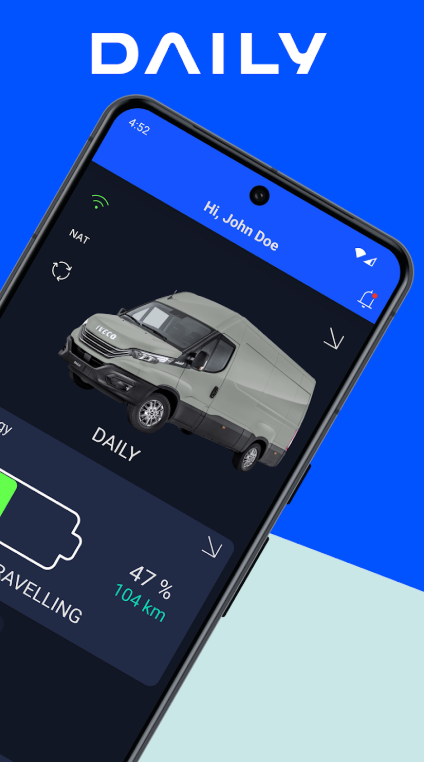 Interface de l’application IVECO Easy Daily sur smartphone